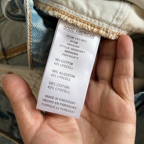 Good American - Women's Bermuda Denim Shorts - Indigo473. Size: 20. NWT. (1852) - Picture 8 of 16